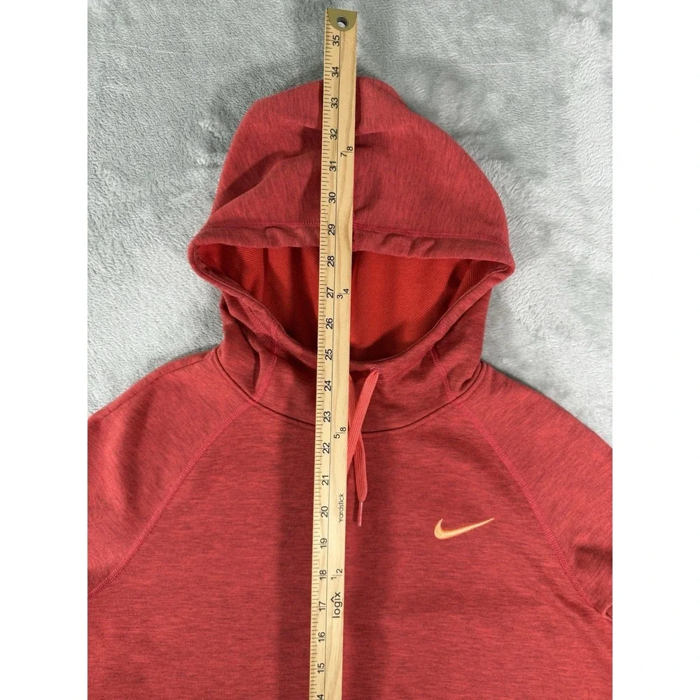 Nike Hoodie‎ Womens Medium Red Therma Fit Fleece Just Do It Pullover